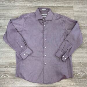 Guy Laroche Men's Long Sleeve Shirt Non Iron Light Purple 17 1/2 34/35